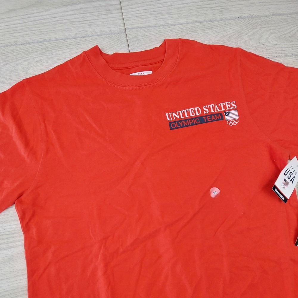 United States Olympic Team T-Shirt Mens Medium Red Tillys Sports Embroidered